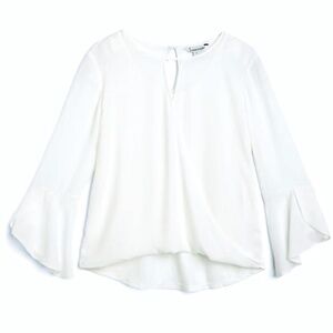 41 Hawthorn Sutton Mixed Material Bell Sleeve Surplice Blouse Size XL